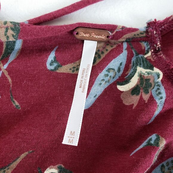 Free People Backless Top Womens M Burgundy Modal-Blend Boho Chic Earthy Flowy - Picture 8 of 11